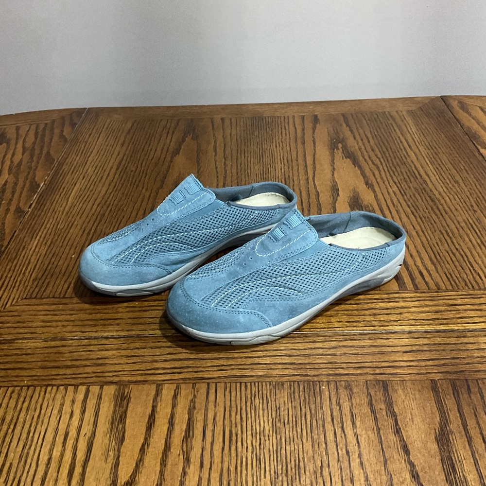 Blue Mesh Slip-On Shoes